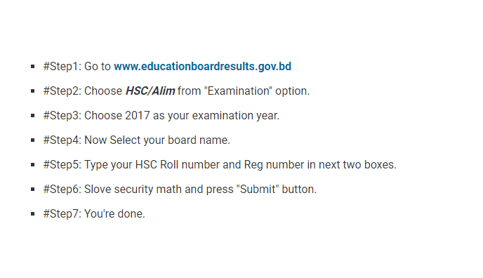 HSC Result Check System